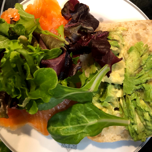 Avocado, Smoked Salmon, and Greens Sandwich